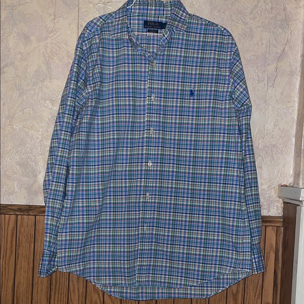 Multi color polo Ralph Lauren plaid button down (lg)
